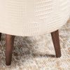 Benches & Ottomans |  Round Cream Textured Upholstered Stool