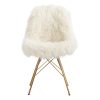 Office Chairs |  Ivory Faux Flokati Upholstered Chair