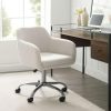 Office Chairs |  Ivory Faux Sherpa Upholstered Office Chair