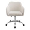 Office Chairs |  Ivory Faux Sherpa Upholstered Office Chair