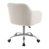 Office Chairs |  Ivory Faux Sherpa Upholstered Office Chair