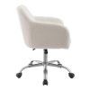 Office Chairs |  Ivory Faux Sherpa Upholstered Office Chair