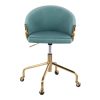 Office Chairs |  Velvet Curved Back Upholstered Office Chair