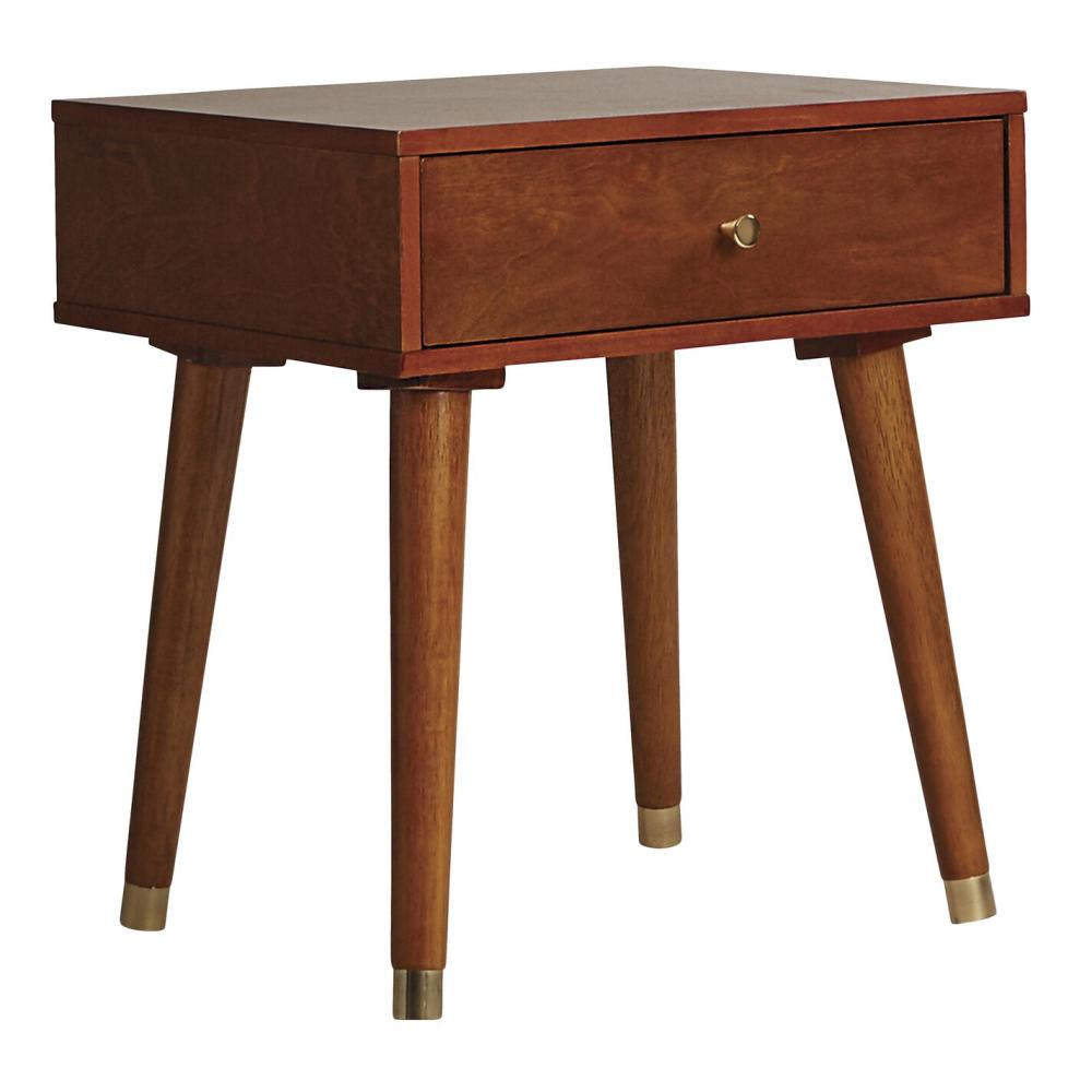 End & Side Tables |  Light Walnut Wood End Table with Drawer